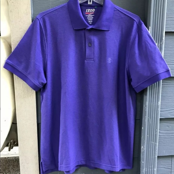 Izod Other - Izod Men Polo Shirt L Perform X Purple Short Slv